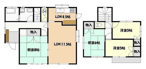 東小川春日貸家の物件間取画像